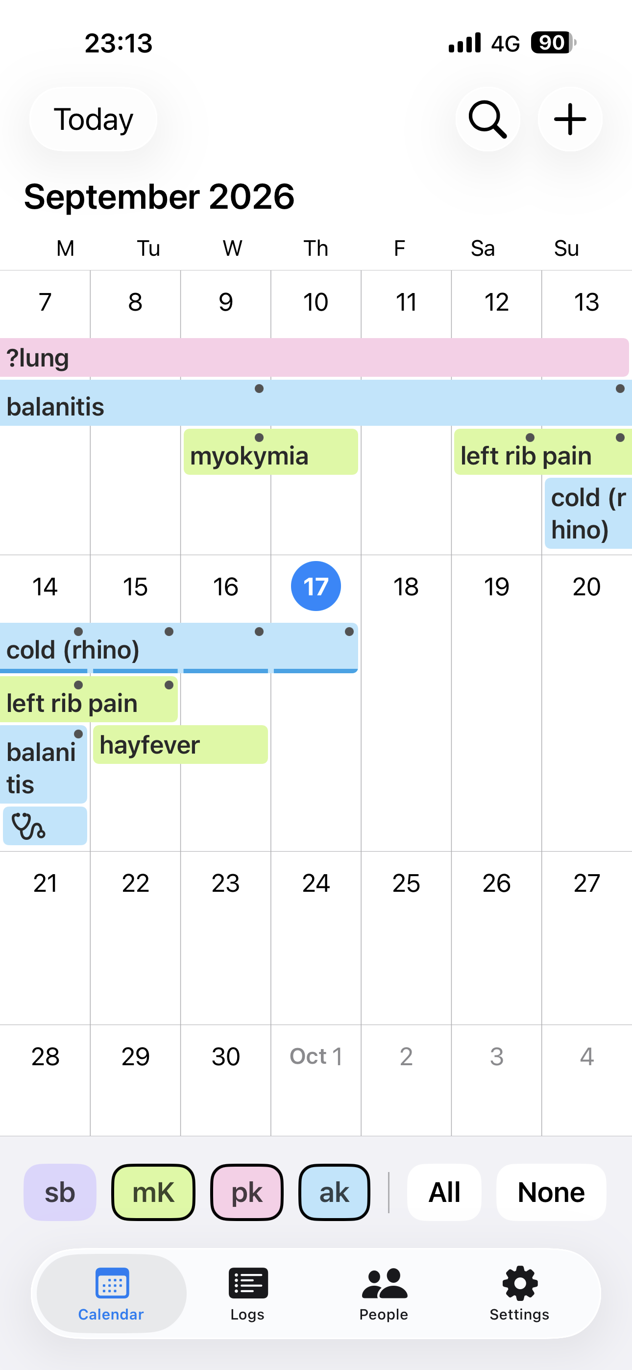 Sick Log on iPhone